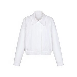 Classic White Women's Jacket - Clean Collar Bomber